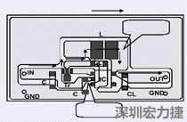 圖2：升壓電路的PCB設計示例。