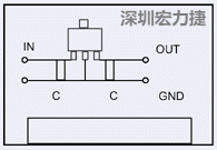圖3：降壓電路的PCB設計示例。