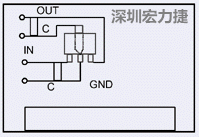 圖3：降壓電路的PCB設計示例。