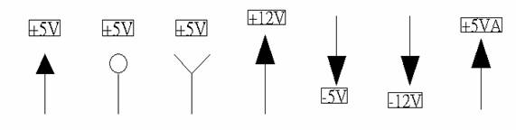 電源符號有下列幾種，可使用鍵盤 [Ctrl + Tab] 鍵切換：