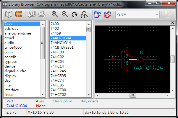  library 包含多個component (schematics symbol)。