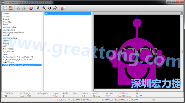 目前這個Library IT_robot_logo_new.mod 只有一個footprint。如何增加更多footprint 到這個library 中呢?